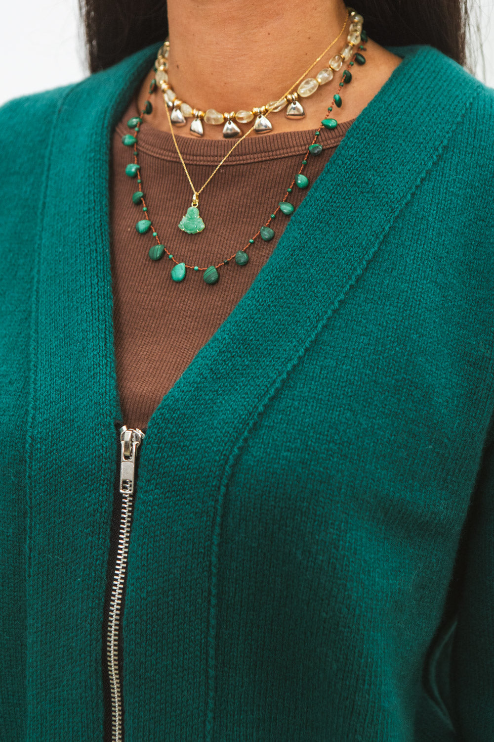 Précommande - Gilet zippé SANTI Green Stripes - 6